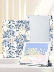 平板电脑保护壳 蓝金复古花卉 兼容 iPad 9.7/10.2/10.5/10.9/12.9/Pro 11 第 10 代 兼容三星 Galaxy Tab S6 Lite 10.4 英寸 兼容 Kindle Paperwhite 第 12 代 2024、Kindle（第 11 代）2022 版 软防摔 智能站立/自动唤醒/睡眠 - 彩色 - 查看 4