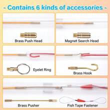 10pcs Yellow Fiberglass Draw Wire, Diameter 4mm, Length 33/45cm, For Wall Laying