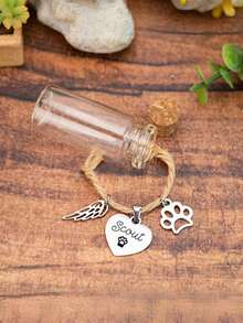 定制宠物毛皮纪念罐、狗纪念罐、宠物毛皮纪念品、宠物纪念玻璃瓶、宠物遗失礼物、彩虹桥礼物、宠物遗失礼物 - 彩色 - 查看 5