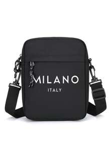 Borsa a tracolla Oxford da uomo, stile casual, Milano Italia, di grande capienza, borsello verticale Oxford, cinturino regolabile, borsa a spalla per pendolarismo quotidiano, colore nero - non lavare, disponibile in vari stili