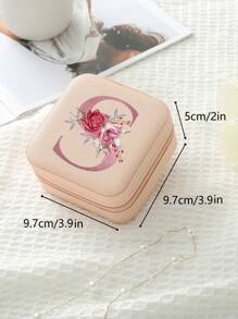 1 Pc A-Z Letter Jewelry Box Ring Storage Box Necklace Storage Box Gifts For Girls Bridesmaid Gifts Mom Gift Ideal Gift White Jewelry Box Pink Jewelry Box