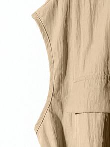 1 Stück Große Größen Kleidung für Damen, Sommer Lässig Gewebe Textur Kurzarm Jacke mit loser Kordelzug Kragen und sportlich modischer A-Linie Minirock für Damen