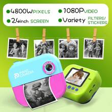 PANDA Instant Printing Camera For Boys And Girls 1080P HD Recording 4800W Pixels 2.4" Large Screen MP3 Music 13 Shooting Filters Built-In 1500 MAh Rechargeable Lithium-Ion Battery Selfie Digital Cameras With Print Paper For Teenagers Age 6-16+ Years Old Birthday/Holiday/Travel/Record Life
