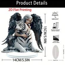 2D Flat Angel Acrylic Desktop Decor - Elegant Blessing Symbol Suitable For Home And Office, Great For Bedroom, Cafe, Living Room, Garden And Balcony