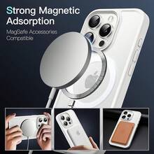 JETech Magnetic Case For IPhone 15 Pro 6.1 Inch Compatible, Slim Matte Translucent Back Shockproof Cover (Black) - 白色的 - 查看 3