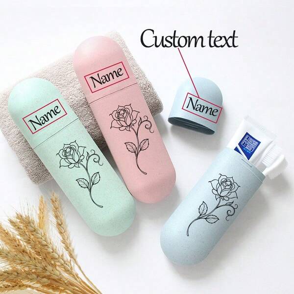 1pc Customized Portable Toothbrush Case, Keep Your Toothbrush Clean And On The Go!Travel Toothbrush Holder, Portable Toothbrush Cup Cover, Suitable For Travel, Camping, Business Travel, And School, Multi-Purpose Toothbrush Cup, Travel Wash Cup