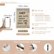 1pc Unframed Guest Check Fa Wall Art, Chef Is Lovely Would Eat Here Again, This Must Be The Place, Guest Check, Red Chef Art Prints, Posters Guest Check, Canvas Wall Decor For Living Room, Bedroom Posters,Wall Art,Room Decoration Stuff,Modern,Quotes(Optional Frame)
