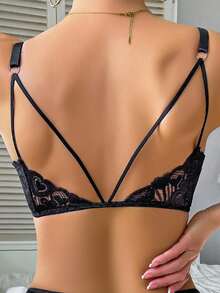 Women's Bra Front Buckle Soft Mold Cup Lace Back Soft Mold Cup Lace Back Support Plastic Instantlift Bra