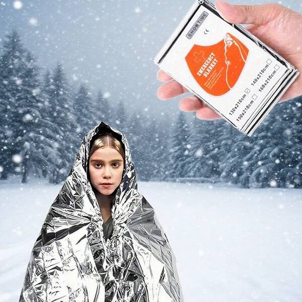 Pacote com 1/5/10 cobertores térmicos de emergência Mylar - 132 cm de comprimento x 213 cm, retenção de calor de 90%, cobertor espacial para sobrevivência, acampamentos e emergências ao ar livre, ideal para caminhadas, maratonas, design compacto e leve, essencial para kits de sobrevivência