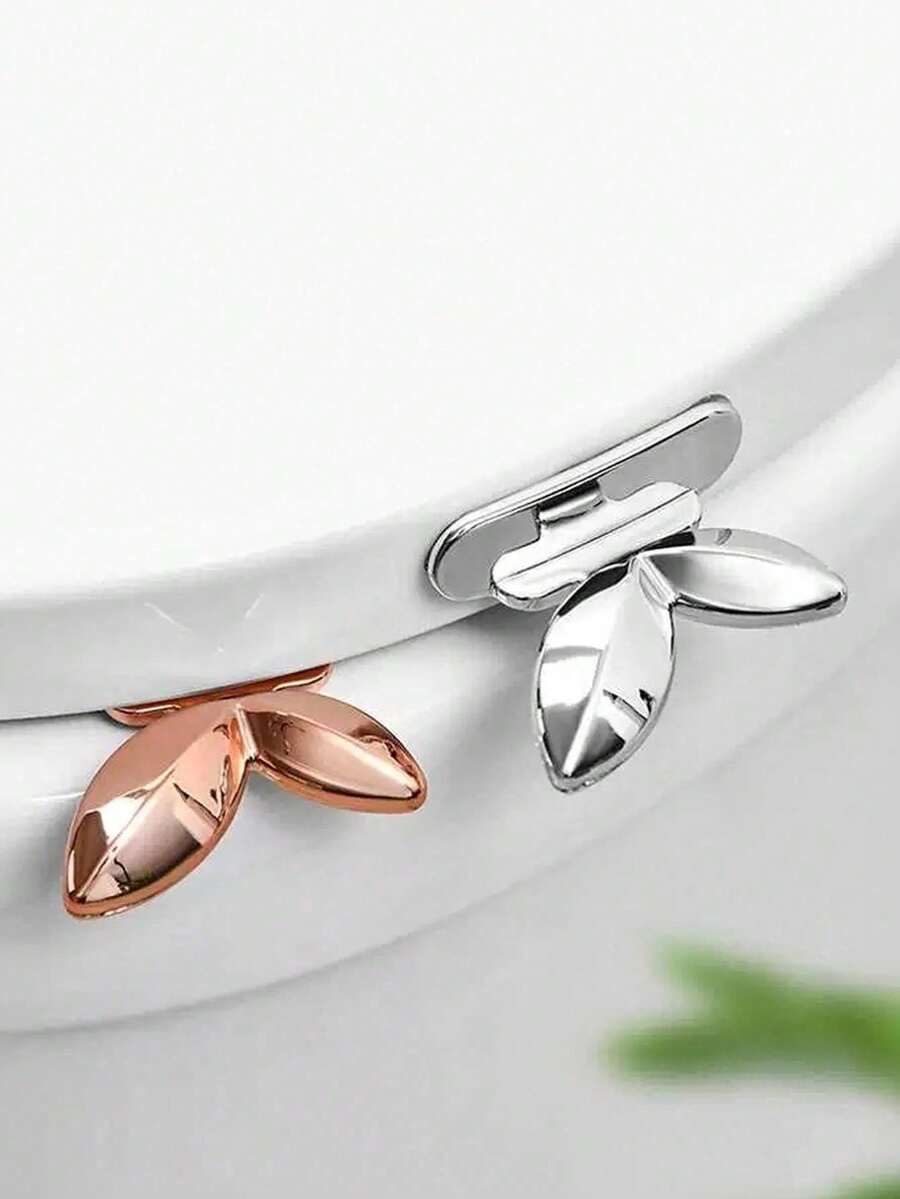 2pcs/Set Rose Gold Toilet Seat Riser, Pre-Adhesive Design, Floral Pattern, Durable Acrylic, Easy To Clean (Random Color Assortment) - Multicolor - View 1