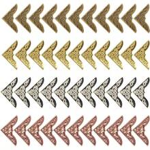 80-Piece Metal Book Corners - Small Iron Corner Protectors Scrapbook, Photo Album, Diary Covers - Gold, Silver, Gold, Antique Bronze - Vàng, Bạc, Vàng hồng, Đồng cổ 200 chiếc - Xem 5