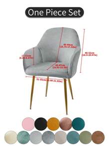 1pc Camel Faux Fur Arched, Solid Color High Elastic Dust-Proof Anti-Fouling Decorative Full Cover Chair Slipcover, Suitable For Hotel, Living Room, Study, Dining Room Daily Chairs, Black, Gray, Champagne, Back To School, Room Decor, School Supplies