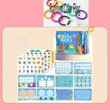 我的第一本忙碌书籍蒙特梭利粘贴安静书儿童活动忙碌字母匹配拼图玩具儿童礼物 - 彩色 - 查看 7