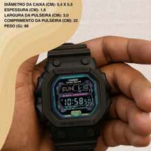 G-Shock Relógio Casio GX-56MF-1 Digital Masculino Solar Fluorescente Robusto Prova D'água 200 Metros 20 ATM 5 Alarmes Esportivo Preto