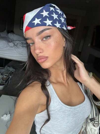 1 قطعة عصابة للنساء بنمط علم الولايات المتحدة الأمريكية، عصابة رأس للاستخدام الخارجي في احتفالات اليوم الوطني الرابع من يوليو، تصميم مناسب للجنسين