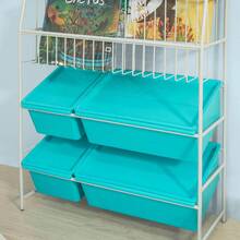 SoBuy 2 In 1: Bookshelf + Storage Chest Toy Chest Children's Bookshelf Magazine Rack Toy Storage Shelf KMB07-B - Turquoise - View 6