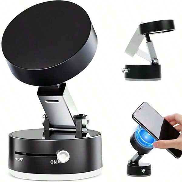 Portable Magnetic Vacuum Suction Cup Holder, Foldable, Adjustable, Upgraded Magnetic Suction Cup, Suitable For Living Room, Car, Kitchen, Bathroom, Car Mobile Phone Holder
