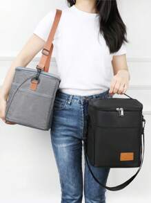 Sac à bandoulière simple et Boîte à déjeuner verticale, sac de pique-nique épais isolé avec doublure en feuille d'aluminium