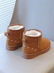 Nuevas botas para niños, botas de nieve con suela blanda antideslizante y forro polar grueso para niñas y niños, adecuadas para otoño/invierno, uso diario casual, versátiles, ligeras, cálidas y cómodas