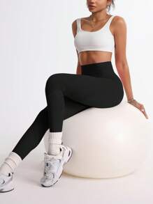 TCVC Mallas de unicolor de cintura alta para mujeres, leggings deportivos de alta elasticidad, moldeado corporal, control de abdomen de cintura alta, adecuado para deportes interiores y exteriores, yoga
