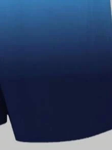 Purechapter 2 件套青少年男孩夏季渐变极简主义椰子树和字母印花短袖 T 恤和短裤套装带口袋，适合通勤、户外、度假、休闲和运动穿着 - 藏蓝色 - 查看 4