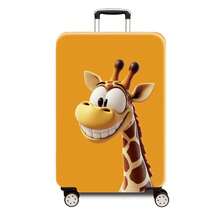 1 pieza Cubierta protectora de maleta reforzada con estampado divertido de jirafa, accesorio de maleta reforzado, adecuado para negocios, viajes de negocios, vacaciones, viajes, facturación de equipaje, vuelta al colegio, para dar color a tu maleta. Adecuado para maletas de 20 a 28 pulgadas. Bolsa para la escuela, accesorios escolares, artículos escolares - Multicolor - Ver 14