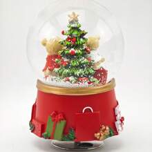 Christmas Crystal Ball Rotating Music Box, Christmas Tree Santa Claus Desktop Decoration For Office Home, Birthday Holiday Anniversary Gifts