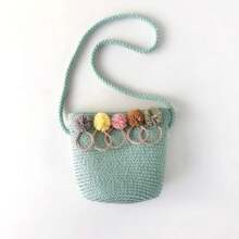 Kids Straw Messenger Bag Summer Cute Flower Girls Shoulder Bags Sweet Princess Handbag Casual Beach Toddler Crossbody Bags