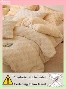 3 pièces Ensemble de literie blanc crème pour enfants/étudiants, incluant une housse de couette en velours cristallin et une taie d'oreiller, convient pour la chambre, lavable en machine