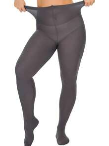 DUCMODA Plus Size Tights Women, Ultra Soft Solid Color Semi-Opaque Pantyhose, Nylon High Waist Stockings 1X 2X 3X 4X