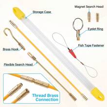 10pcs Yellow Fiberglass Draw Wire, Diameter 4mm, Length 33/45cm, For Wall Laying