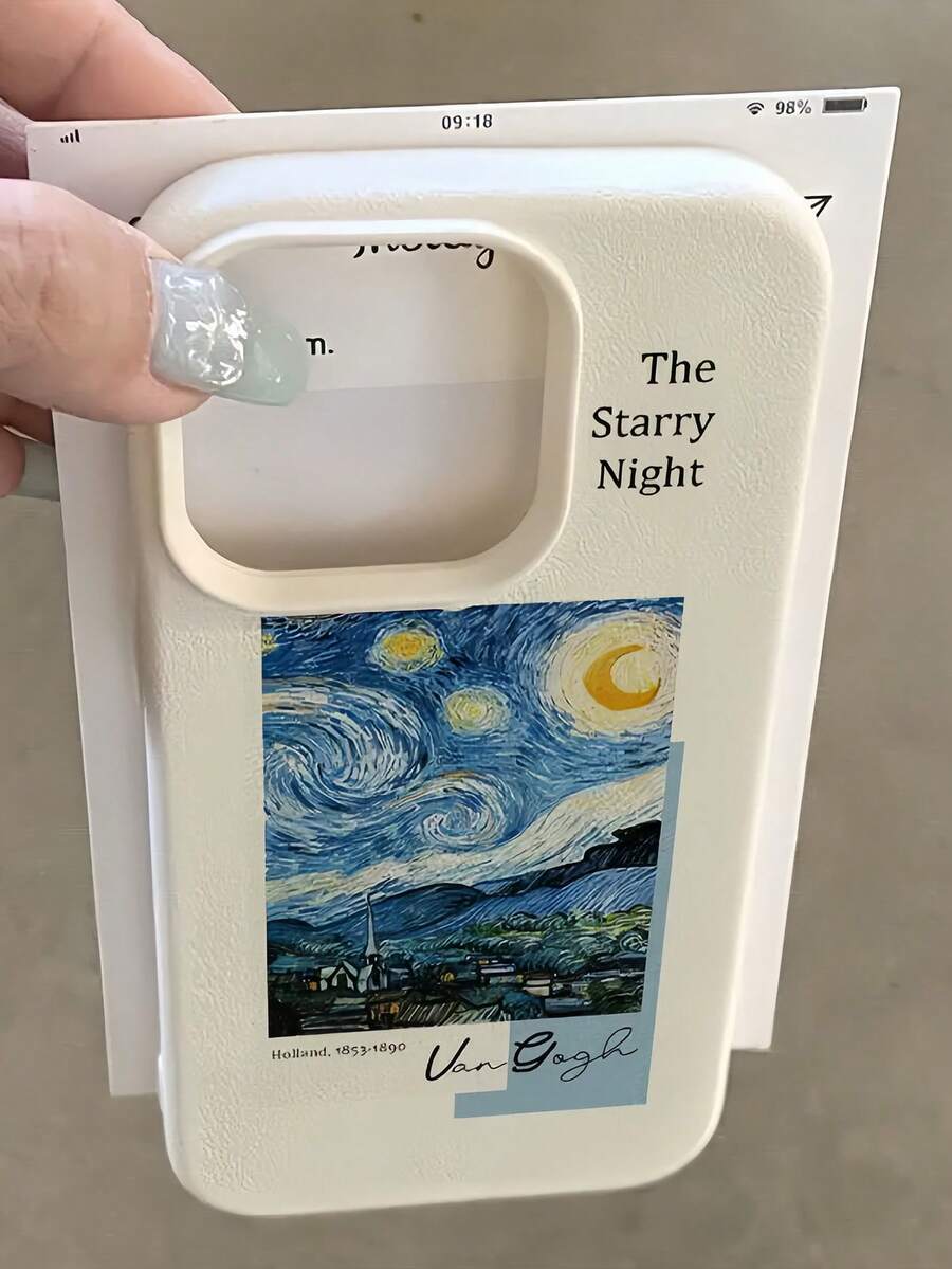 1 pieza Funda de teléfono a prueba de golpes con cobertura completa de TPU con patrón de pintura de arte inglés blanco compatible con Apple 16, 15, 14, 13, 12, 11 Pro Max, Series, versión internacional, no la versión nacional - Multicolor - Ver 1