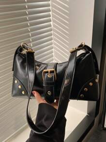 Vintage Retro European-Style One Shoulder Bag, With Zipper, Made From Hippie-Style Design Leather For A Unique Look, Can Be Used As Handbag Or Underarm Bag, Business Casual Bag For Women, Pefect For Office, Business And Work