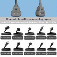 LIPWEL Lipwel 1 Way Gang 10 Meters Universal Outlet Power Extension Lead Cord, 1M, 1.8M, 5M,7M,10M Single Socket Cable Extender, 250V 13A 3250W One Plug Electric Wire For Desk, Table, Floor, Office, Car Black Suitable For UK, EU, US, Australia, Brazil, Switzerland, Italy, Denmark, South Africa Plug Series. Heavy-Duty Cable Extension Cord Socket For Outdoor Us