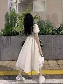 Women Midi Dresses - 杏 - 查看 4