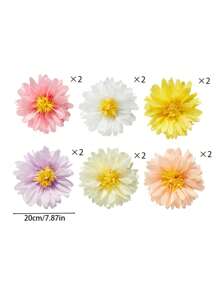 6 pièces Fleurs en papier artificielles de marguerite pour mariage et fête. Décoration florale artificielle - Fleurs murales multicolores vives pour événements intérieurs/extérieurs, Pâques, remise des diplômes, anniversaire, décoration d'événement | Amplificateur d'atmosphère festive, décoration de mariage