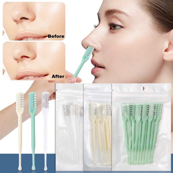 10PCS Double Headed Nose Hair Clipper, Nose Hair Trimmer, Nose Hair God Tool, Ear Spoon And Hair Scraper 2-In-1, Non Damaging To The Nose, Portable Travel, Suitable For Men And Women