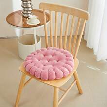 1pc Biscuit-Shaped Meditation Cushion, Chair Cushion In The Shape Of A Circular Biscuit, Square Floor Pillow For Chairs, Suitable For Living Rooms, Balconies, Offices, Sofas, And Yoga Practices. - 粉色 - 查看 13