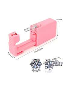 Kit de pistola de perfuração de orelha rosa, 1 peça/4 peças, brincos de cristal de coroa, descartáveis, assépticos, domésticos, portáteis, conjunto de ferramentas de perfuração de orelha com ferramenta de limpeza de furo de orelha e caneta de observação