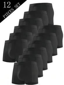 12PCS Men's Mesh Boxer Briefs | Semi-Sheer Summer Fabric | Ultra-Thin & Cooling | Soft Comfort For Daily Wear - Black - View 2