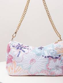 Sequin Shoulder Bag, Glittering Prom Bag, Bridal Party Accessory, Elegant Women's Wallet, Random Pattern Wedding Items - Multicolor - View 5