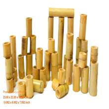 Bamboo Counting And Building Set - 40-Piece Educational Toy For Kids | Montessori Learning, Stacking, And Sorting Fun | -Friendly Wooden Blocks For Early Development