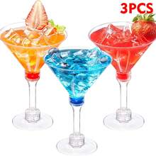 50/25/10/3 件 5 盎司塑料甜点杯，带柄饮料/马提尼酒杯，适用于甜点、香槟、派对活动，可重复使用 - 透明 - 查看 13