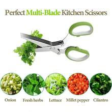2025 Upgraded Herb Scissors Effortless Herb Shears Cutter Tool With Sharp Stainless Steel Blades For Fresh Herbs MustHave Kitchen And Cooking Gadget Green - Green - View 3