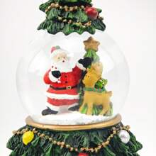 Christmas Crystal Ball Rotating Music Box, Christmas Tree Santa Claus Desktop Decoration For Office Home, Birthday Holiday Anniversary Gifts