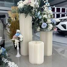 优雅折叠圆形纸质罗马柱，婚礼展示架装饰，可折叠摆件，非常适合婚礼甜品桌装饰、商场橱窗展示和生日派对装饰