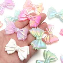 10 件/包 亚克力涂层果冻蝴蝶结珠 40x30 毫米 多色星空夜光逃亡公主手机吊饰钥匙扣包包配件 DIY 珠宝工艺品 - 蝴蝶結珠 - 查看 12