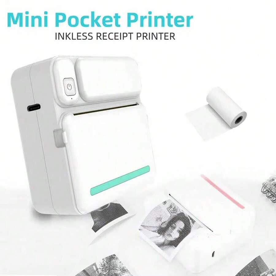 适用于 Android 和 IOS 的便携式迷你热敏照片打印机，适用于学习和办公，可立即打印给朋友，可作为返校日常礼物，工作清单、笔记，小巧轻便