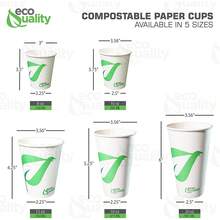 [500 Pack] 20 Oz Compostable Paper Cups -  Disposable White Paper Coffee Cups PLA Lined - -Friendly Hot And Cold Drinking Cups For Travel, Picnic, Party And Events - 25 - 查看 4