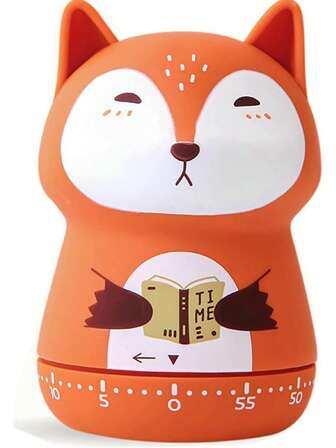 1 pieza Temporizador de cocina con forma de animal de dibujos animados, lindo temporizador mecánico de cuenta regresiva
